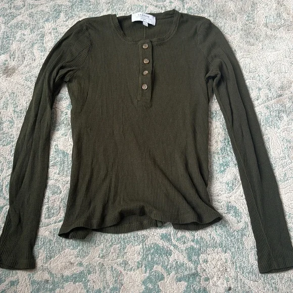 La ligne green waffle Henley size small - Picture 6 of 7